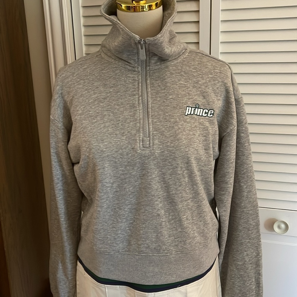 Prince Pickleball Women's French Terry
1/4 Zip Pullover - Heather Gray Size M - Picture 6 of 7